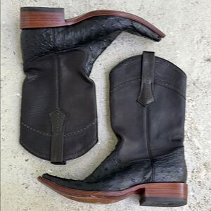 Cuadra ostrich and leather boots